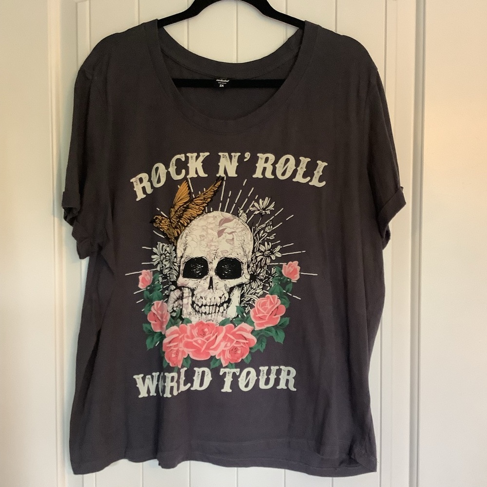 Attitude‎ Not Included Gray Rock N' Roll Graphic T-Shirt